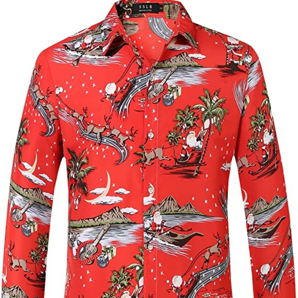 SSLR Christmas Button-Up Santa on Vacation